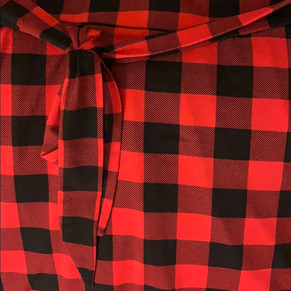Buffalo plaid a-line midi skirt